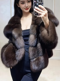 Chocolate Faux Fur Cropped Coat
