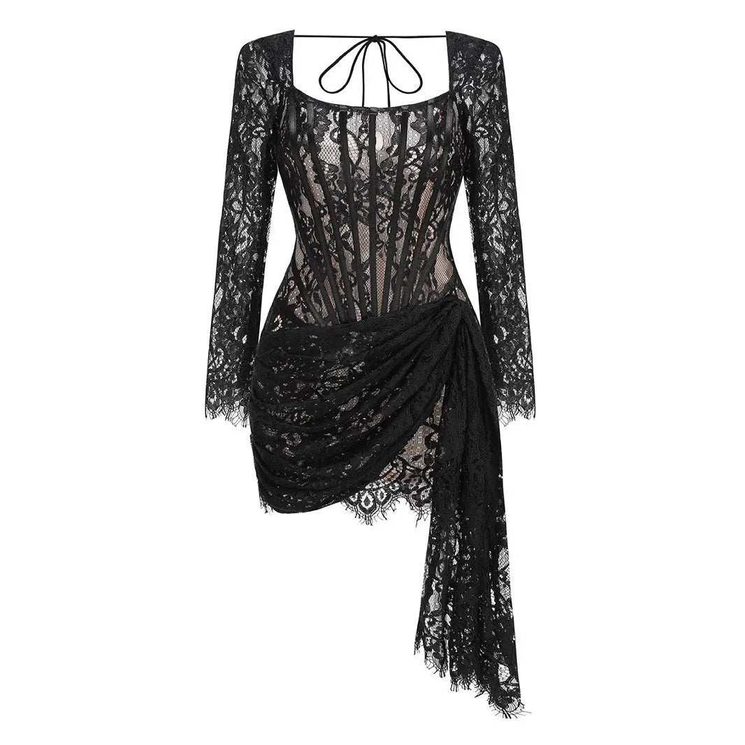 Strapless Lace Mini Dress