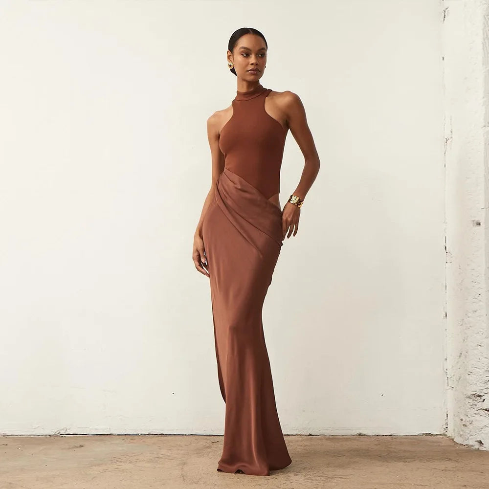 Selene Satin Maxi Dress