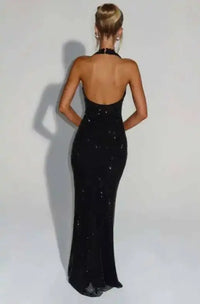 Deep-V Sequin Backless Party Mini Dress – Nightclub Sparkle
