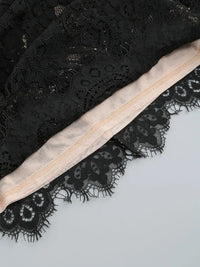 Sheer Lace Strapless Evening Dress