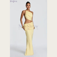 Pleated Lace-Up Formal Evening Gown – Sleeveless Mermaid Dress