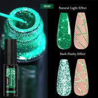 FOUR LILY 5ml Reflective Glitter Liner Nail Gel Polish Gold Silver Red Sparkling Nail Supplies UV/LED Varnish Painting Gel