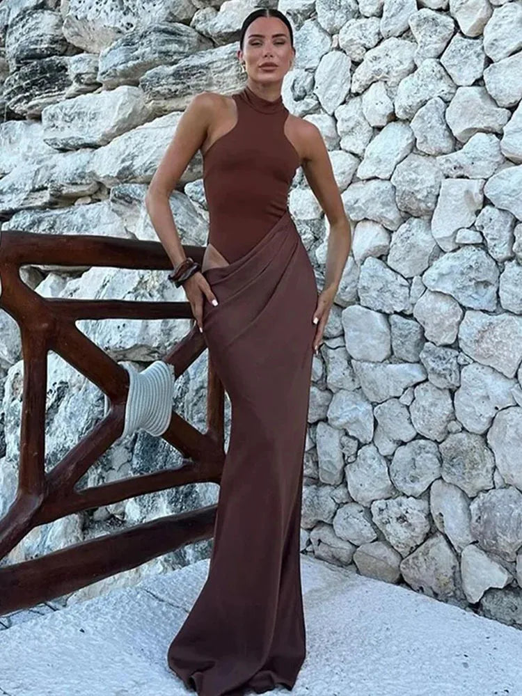 Selene Satin Maxi Dress