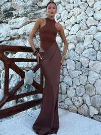 Selene Satin Maxi Dress