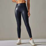Scrunch-Back PU Leather Leggings