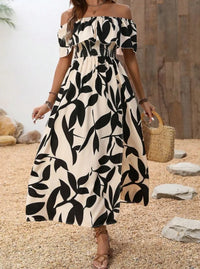 BreezyBelle Off-Shoulder Floral Maxi Dress