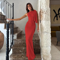 Women's Sleeveless O-Neck Patchwork Bodycon Maxi Dress Summer Fashion Sexy Prom Party Club Y2K Ankle-Length Polyester Elastic