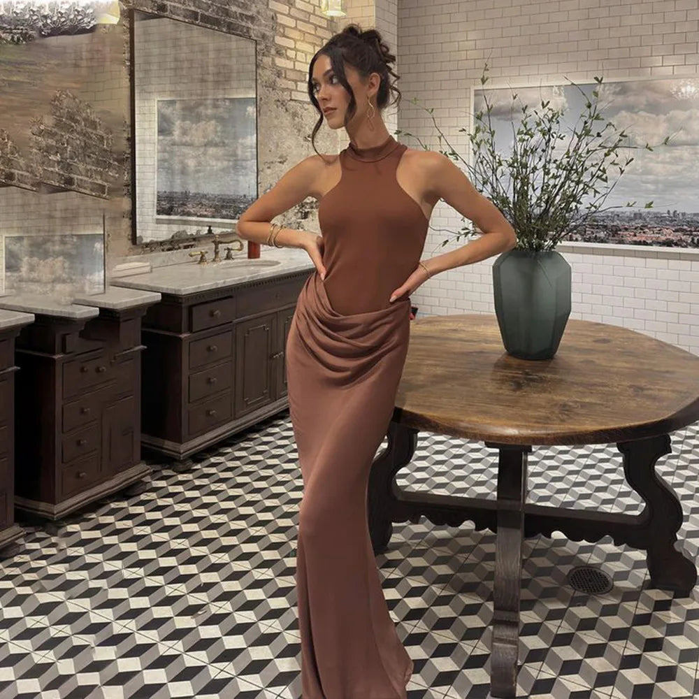 Selene Satin Maxi Dress