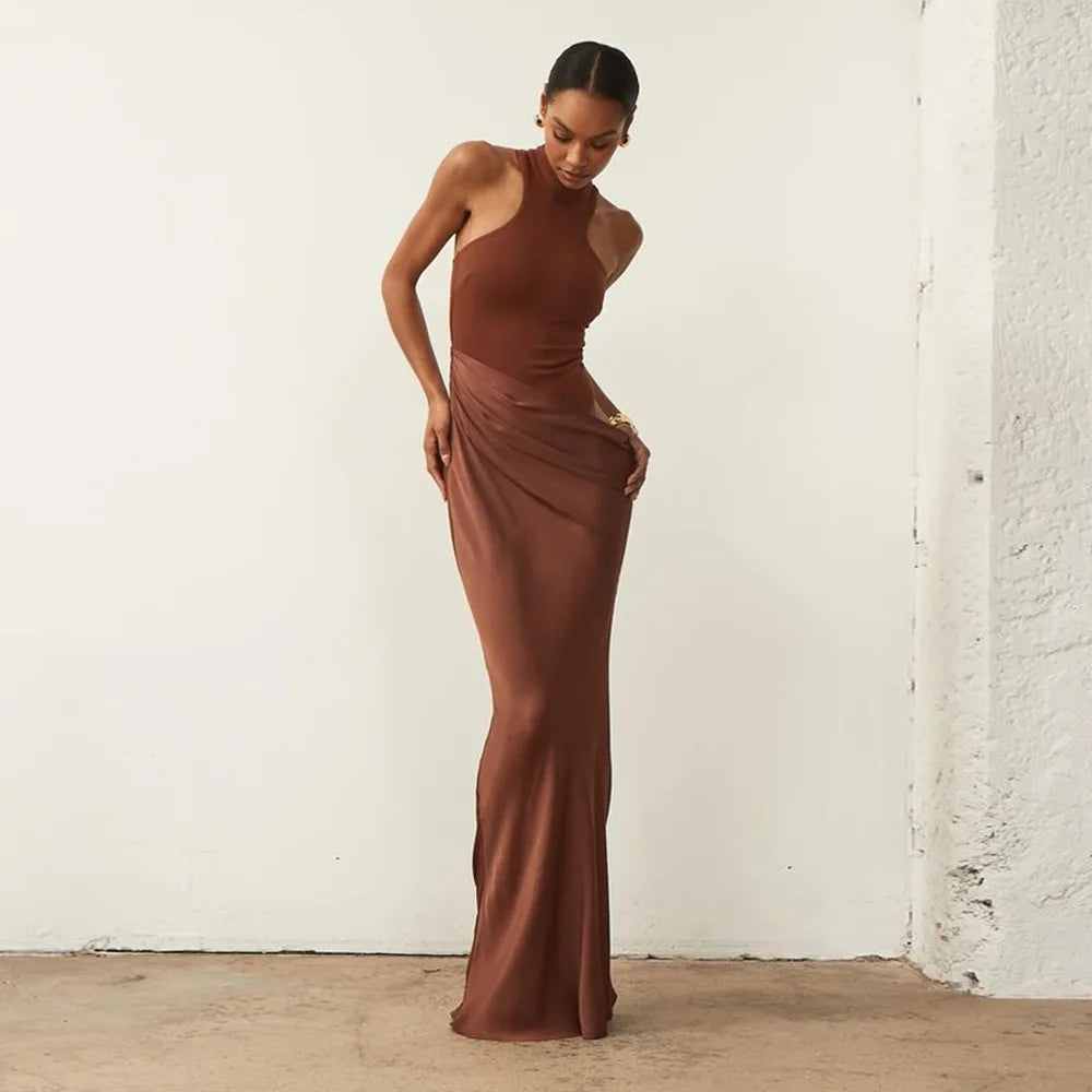 Selene Satin Maxi Dress