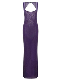 Rhinestone Backless Maxi Party Dress – Summer Evening Gown