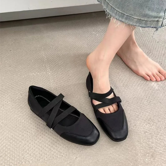 Mary Jane Ballet Flats – Women's Round-Toe Slip-On Shoes