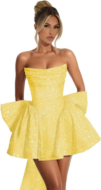 Strapless Sequin Homecoming Mini Dress – Sparkly Prom Dress