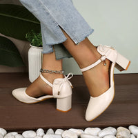 2025 Spring/Summer Hot Sale！Fairy Style Thin-Strap High Heels - Bowknot with Golden Buckle, Comfortable & Versatile