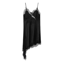Satin Lace Backless Mini Dress