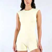 HISTELLO Impact Short Sleeve One Piece Women Gym Jumpsuit Backless Slim Fit Fitness Sports Romper Seamless Yoga Workout Bodysuit