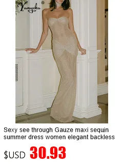 Rhinestone Backless Maxi Party Dress – Summer Evening Gown