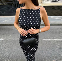 Gold Chain Black Maxi Dress – Sleeveless Slim-Fit Evening Gown