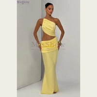 Pleated Lace-Up Formal Evening Gown – Sleeveless Mermaid Dress