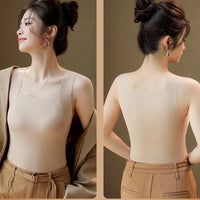 Gilet thermique sans couture avec soutien-gorge intégré – Débardeur grande taille à col carré