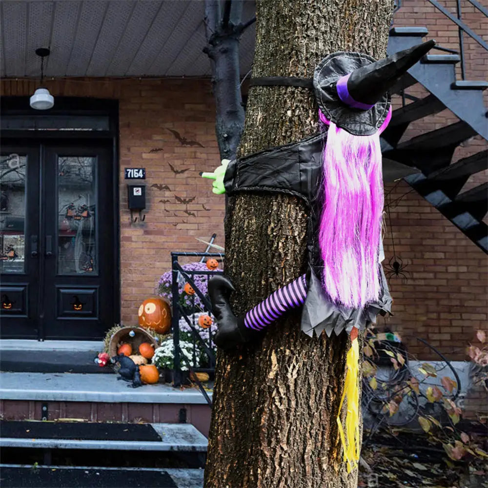 Crashing Witch Tree Decor