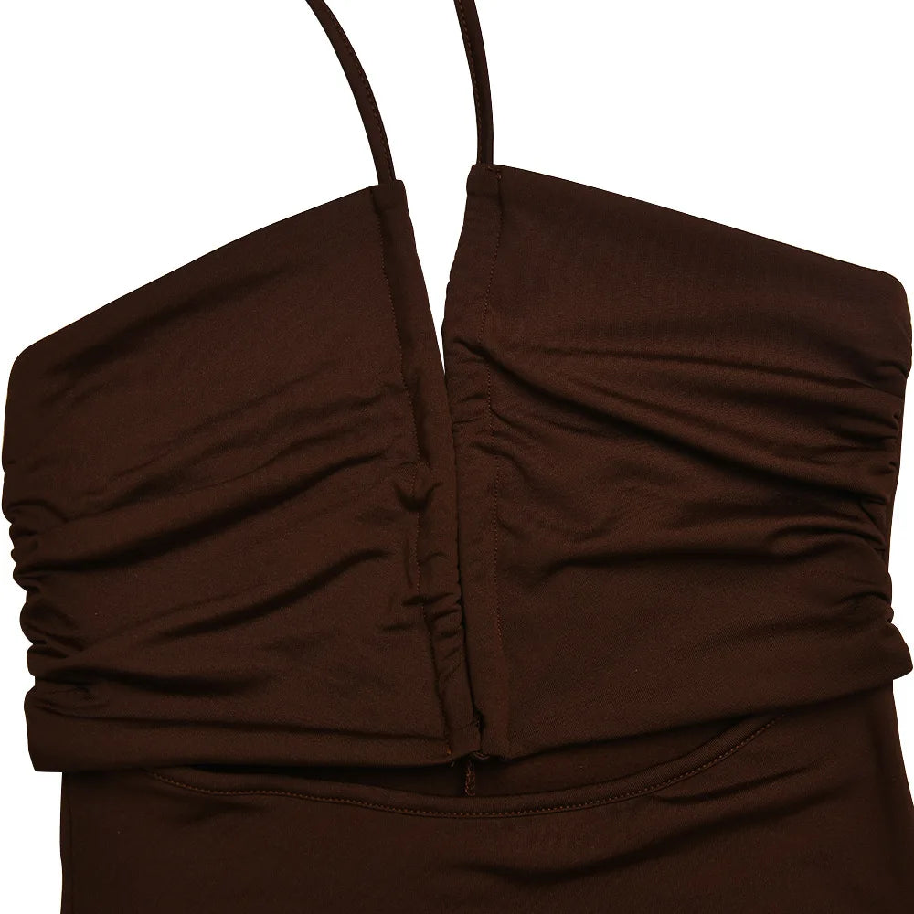 The Cut-Out Ruched Slit Midi Dress