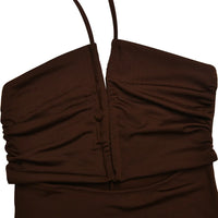 The Cut-Out Ruched Slit Midi Dress