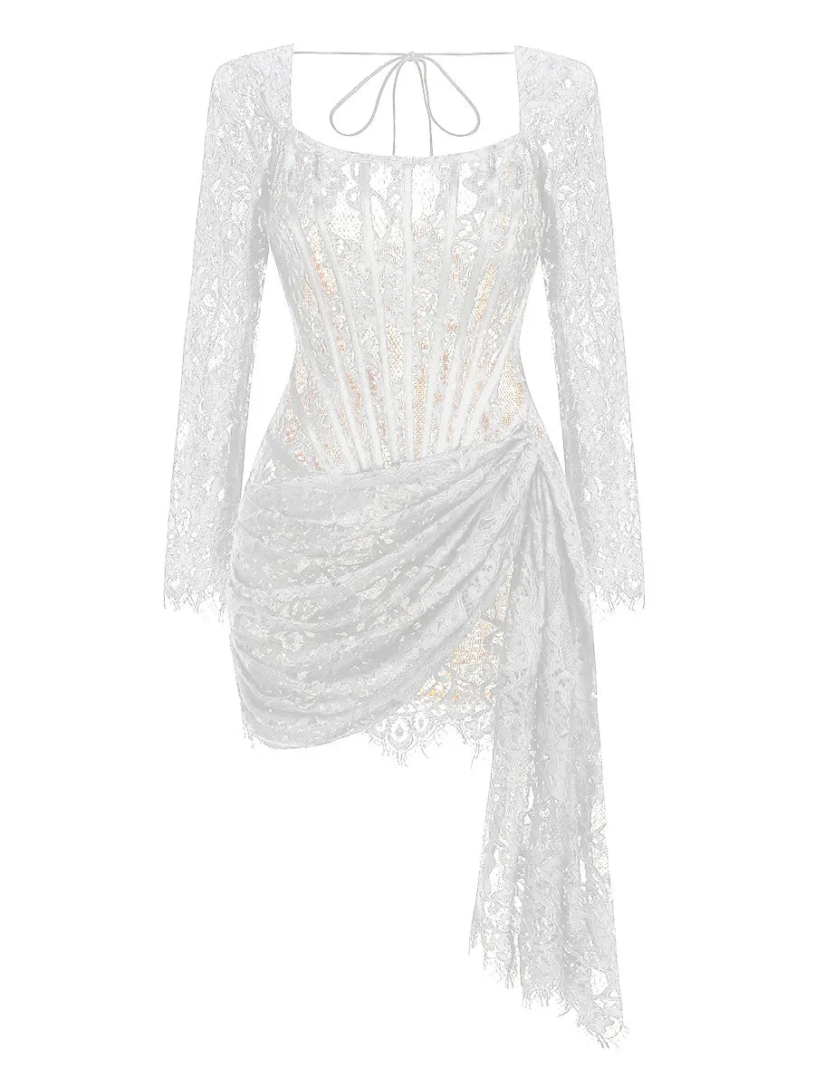 Strapless Lace Mini Dress