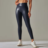 Scrunch-Back PU Leather Leggings