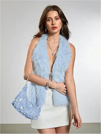 Faux Fur Halter Vest