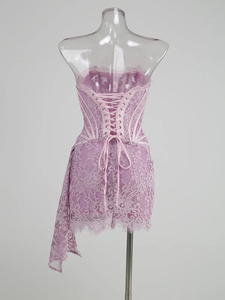 Strapless Lace Mini Dress