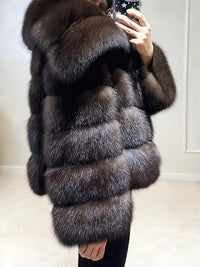 Chocolate Faux Fur Cropped Coat