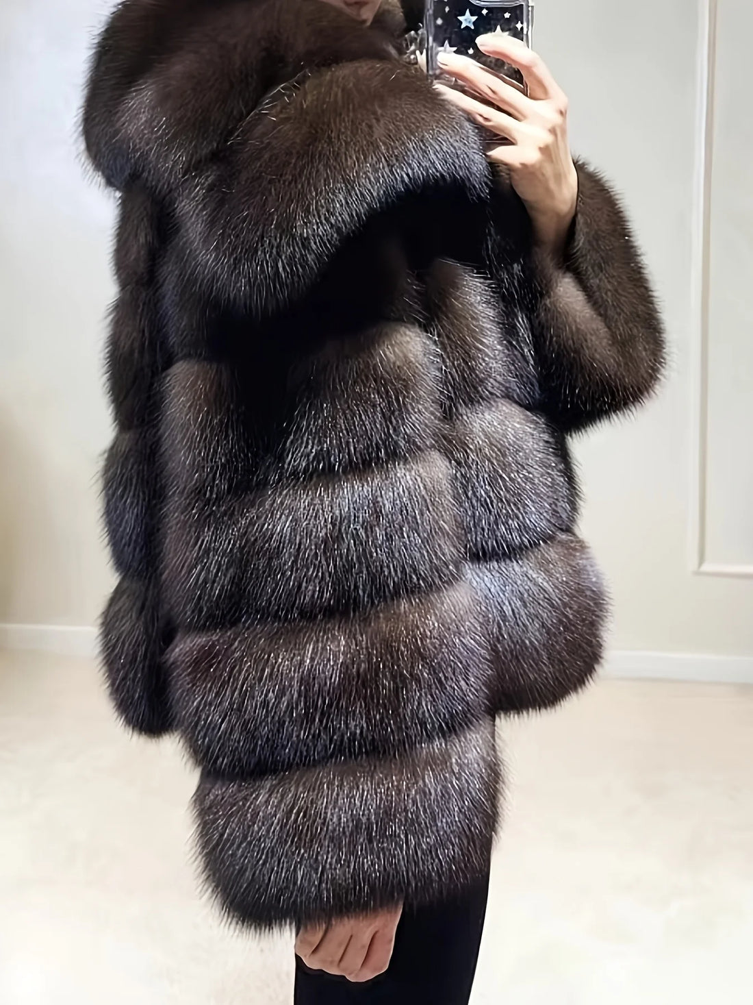Chocolate Faux Fur Cropped Coat