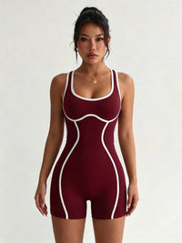Contrast Short Gym Jumpsuit