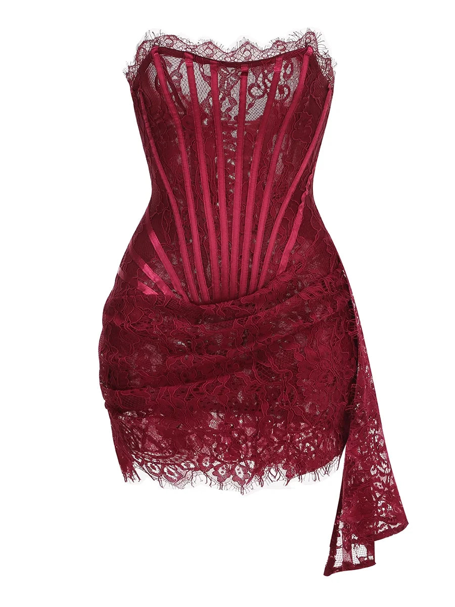 Strapless Lace Mini Dress