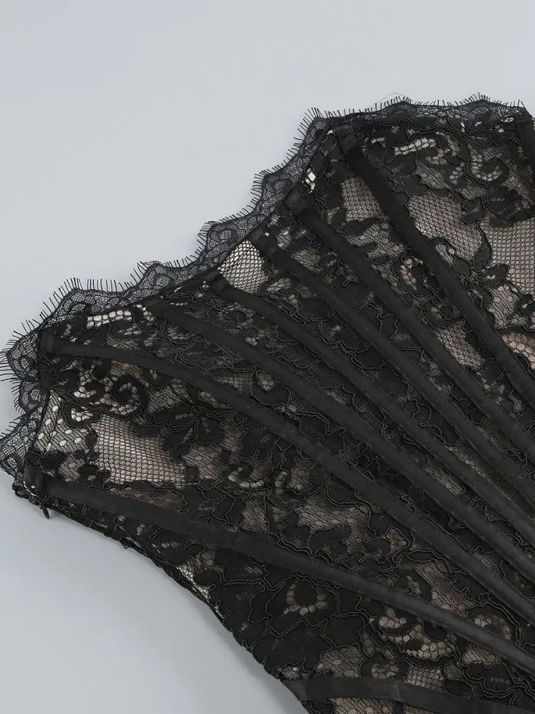 Strapless Lace Mini Dress