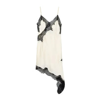 Satin Lace Backless Mini Dress