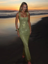Deep-V Sequin Backless Party Mini Dress – Nightclub Sparkle
