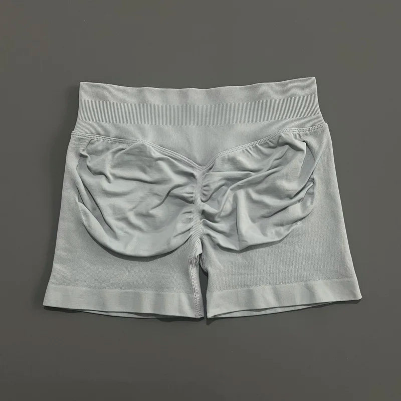 HISTELLO Gym Shorts 4.5" Women Fitness Sports Biker Shorts Low Waist Running Pants Workout Scrunch Butt Yoga Seamless Leggings