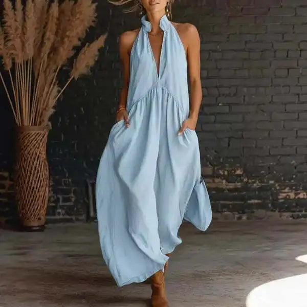 BreezeFlow Loose-Fit Maxi Dress with Pockets