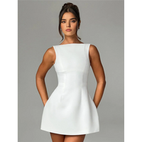 Mock-Neck Zip Sleeveless A-Line Mini Dress – Summer Cocktail