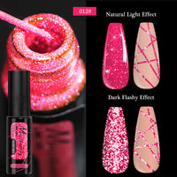 FOUR LILY 5ml Reflective Glitter Liner Nail Gel Polish Gold Silver Red Sparkling Nail Supplies UV/LED Varnish Painting Gel