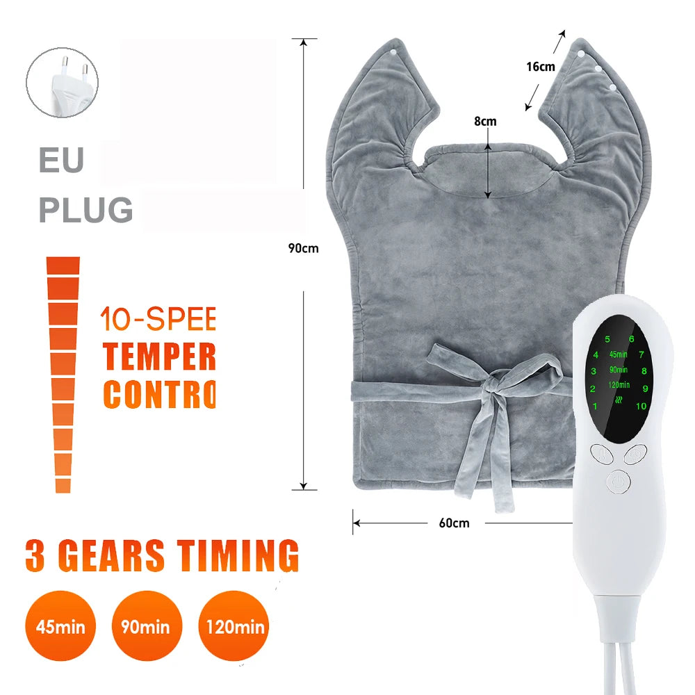 ThermaEase Heated Back & Shoulder Pad — 10 Heat Levels