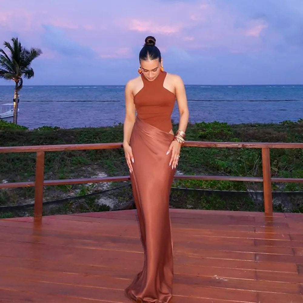 Selene Satin Maxi Dress