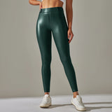 Scrunch-Back PU Leather Leggings