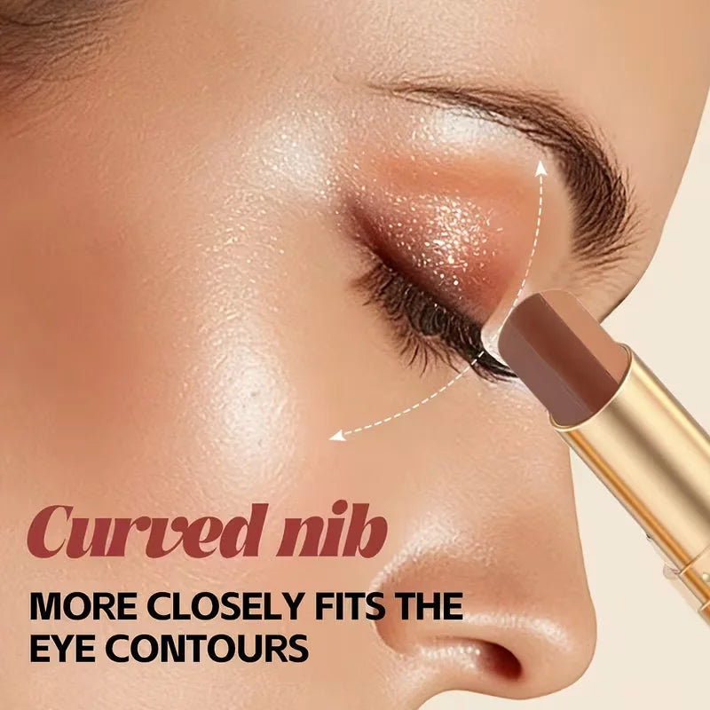 TriGlow curved-nib eyeshadow stick application on eyelid