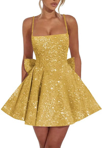 Spaghetti-Strap Sequin Graduation Mini Dress – Homecoming