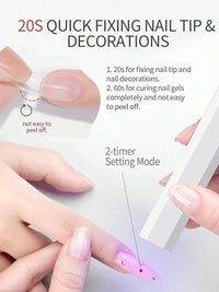 Handheld UV Light for Gel Nails Portable UV Nail Lamp Rechargeable LED Nail Lamp for Nails Art Desk Stand