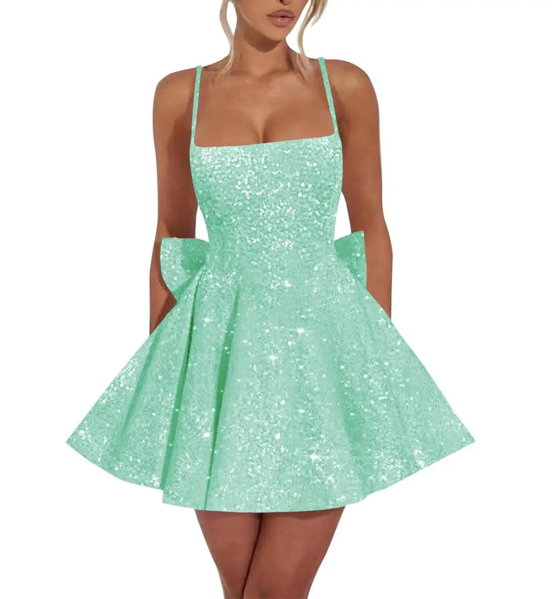 Spaghetti-Strap Sequin Graduation Mini Dress – Homecoming