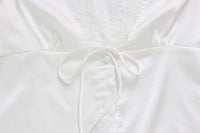 Lace-Trim Satin V-Neck Top